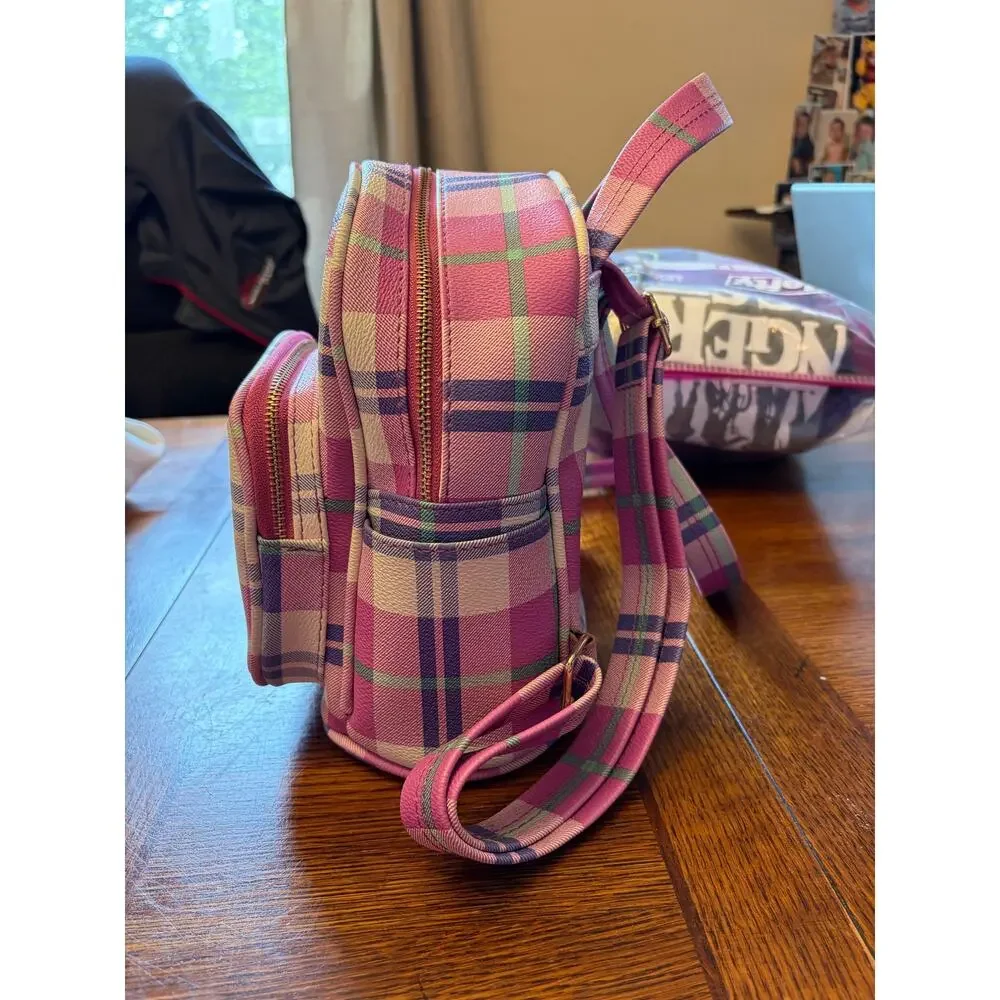 Circus by Sam Edelman Grid Bear Pink Plaid Mini Backpack Tartan Cute New